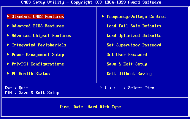 BIOS interface