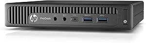 HP ProDesk 600 G2 - Mini-PC - Intel Pentium G4400T @ 2,9 GHz - 8 GB DDR4 - 250 GB SSD - Sans lecteur - Windows 10 Home