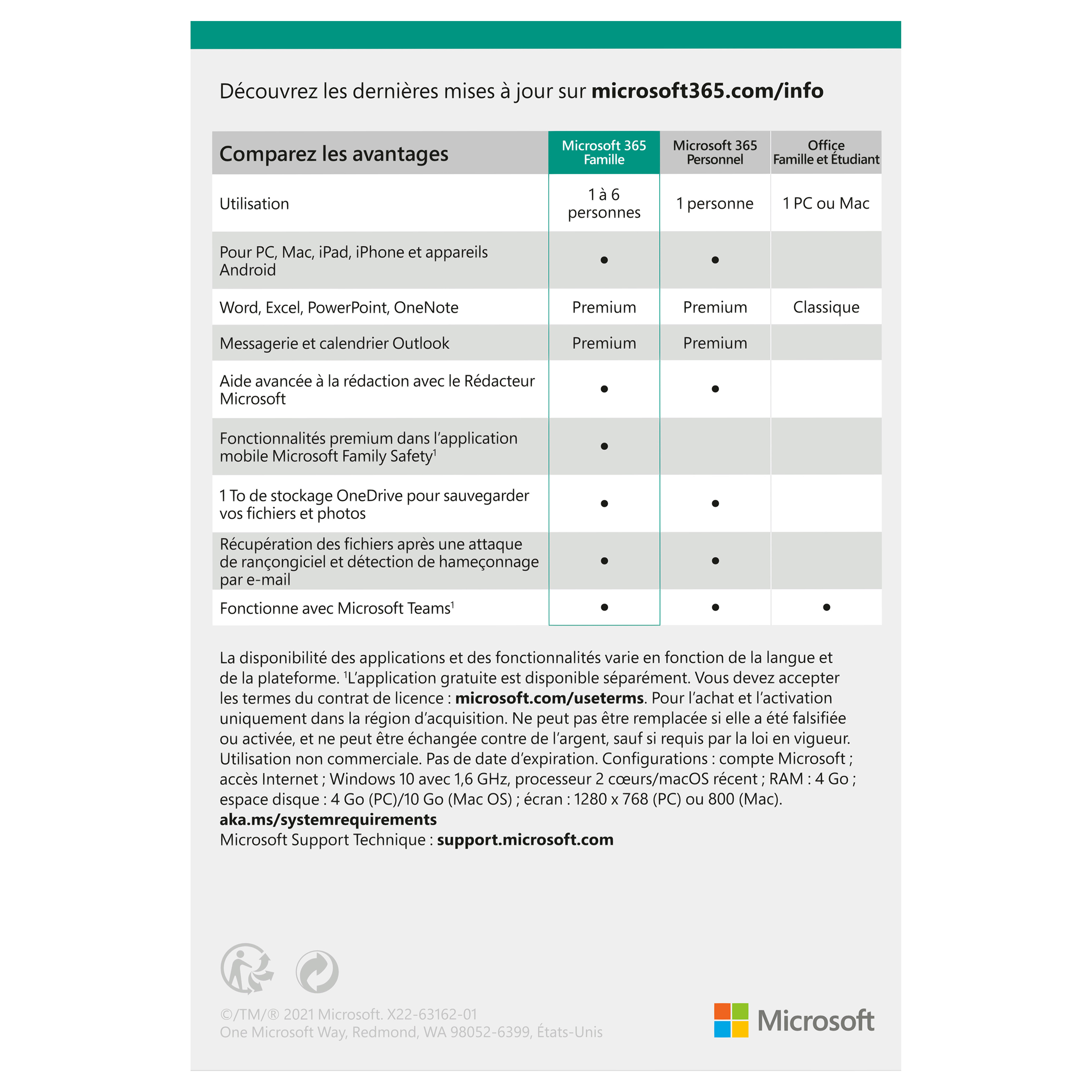 MICROSOFT Office 365 Famille 6-PC/MAC 1 an