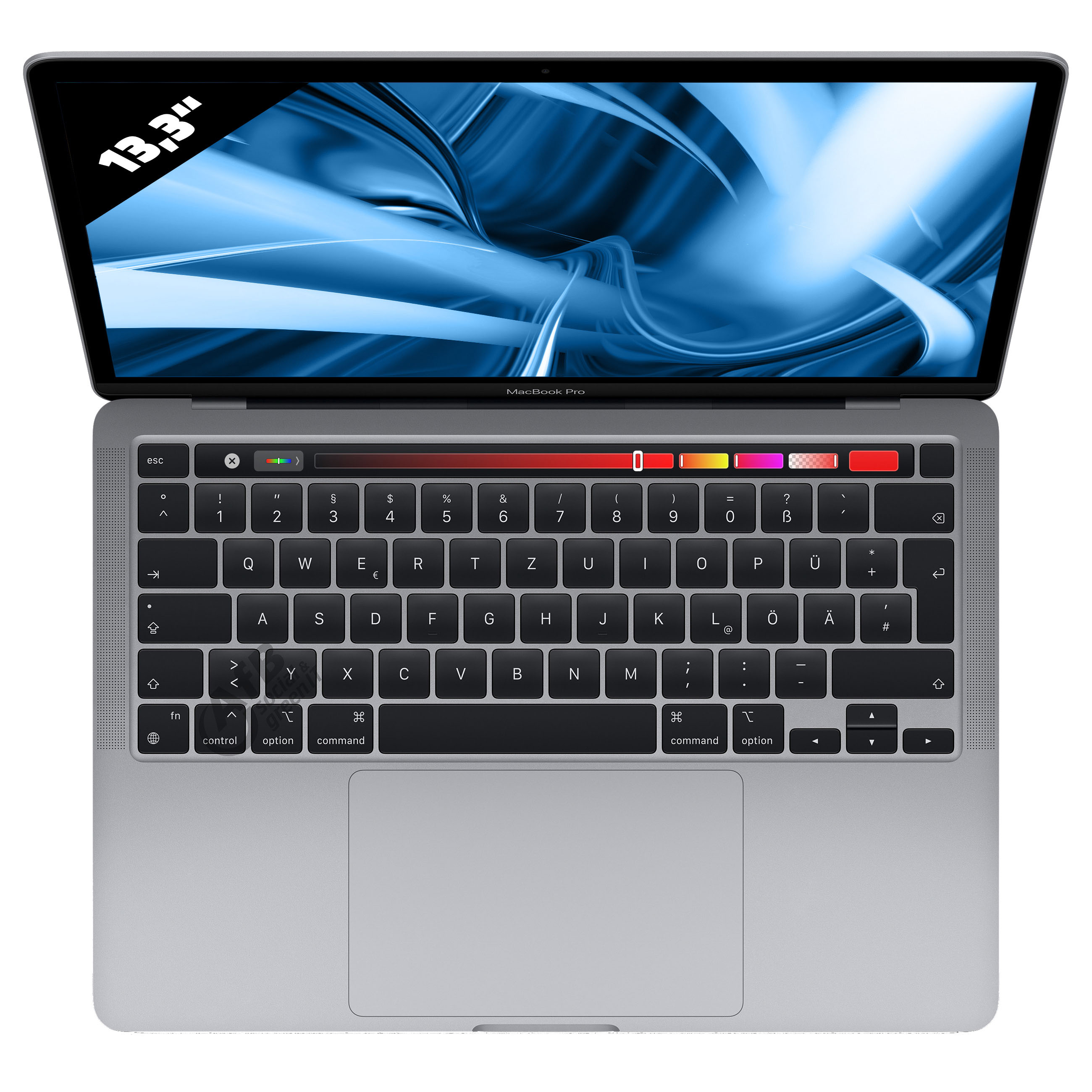 Apple MacBook Pro 13 (2020) 

 - 13,0 pouces - Apple M1 @ 3,2 GHz - 8 GB DDR4 - 250 GB SSD - Apple M1 8-Core GPU - 2560 x 1664 Retina - macOS - Space gray